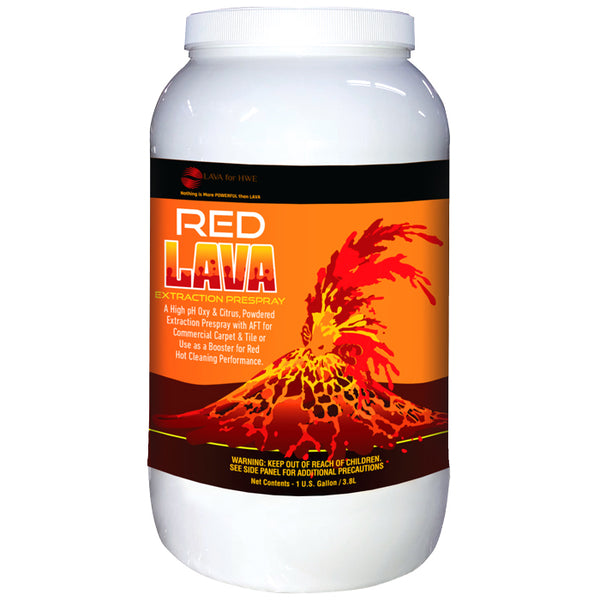 Red LAVA is your best choice for a stand-alone commercial powdered oxy carpet prespray, tile cleaner, or booster.