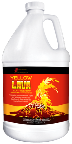 Yellow LAVA contains more active ingredients and technologies than any other USOR prespray (Urine Stain and Odor Remover)